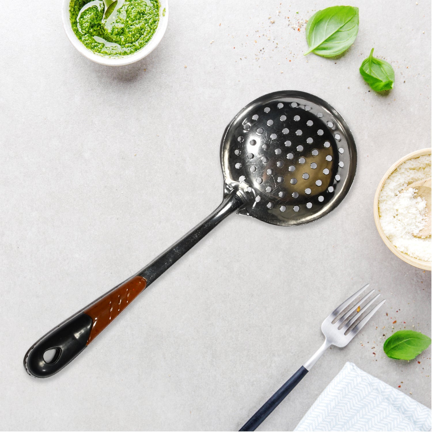 7001 Kitchen Stainless Steel Best Skimmer Slotted Spoon-Cooking Utensils with Heat Resistant Plastic Handle 7001 Kitchen Stainless Steel Best Skimmer Slotted Spoon-Cooking Utensils with Heat Resistant Plastic Handle